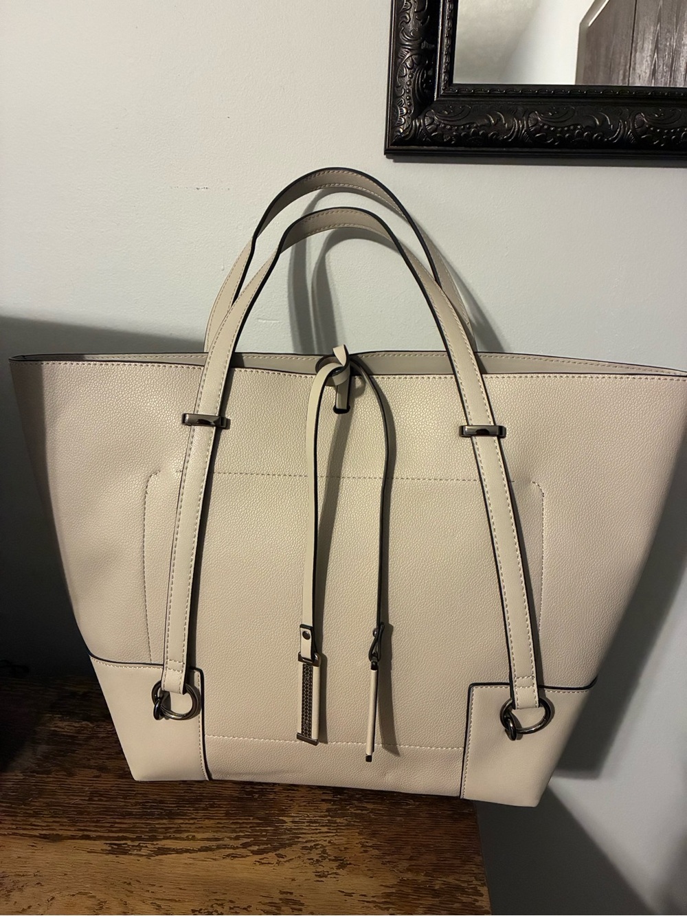 Jen & Co. Kya Vegan Leather Contrast Tote Bag